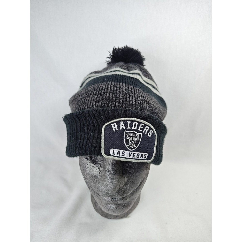 NFL Official On Field Team Apparel Las Vegas Raiders Pom‎ Knit Beanie HAT CAP
